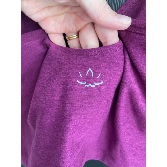 Beyond Yoga Spacedye Slim Racerback Cropped Tank in vivid pink heather-Size M - Picture 6 of 8